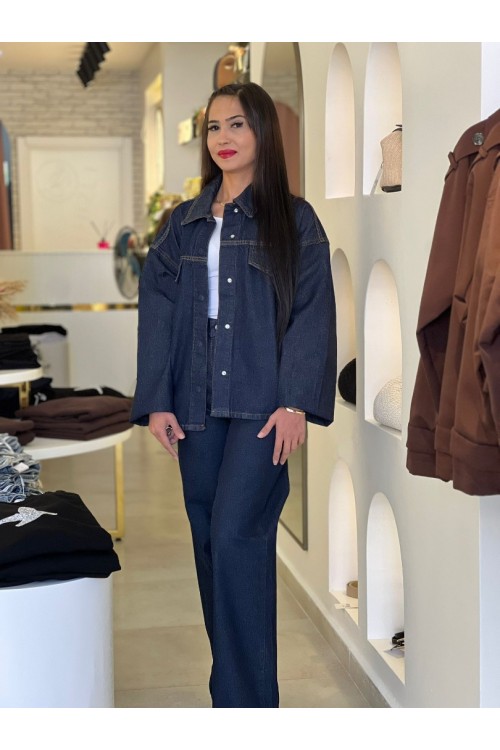 Denim Ceket Pantolon Takım – Kadın Kot Takım, Şık ve Rahat Günlük Kombin